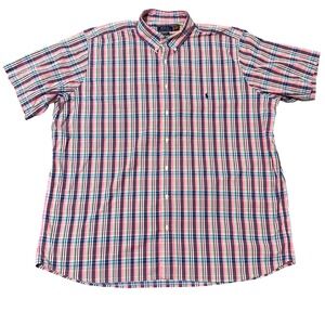 Polo Ralph‎ Lauren Men's 2XB Performance Plaid Button Down Short Sleeve Shirt